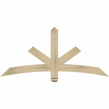 Ekena Millwork Alberta Rough Sawn Timber Gable Bracket, Douglas Fir, 60"W x 27"H x 2"D x 4"F, 11/12 Pitch GBW060X27X0204ALB00RDF